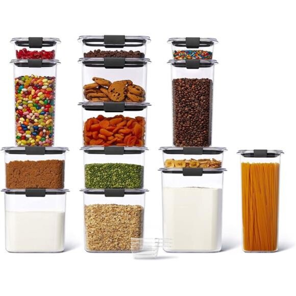 Rubbermaid Brilliance 14-Piece Food Storage Container Set with Scoops, - Picture 1 of 7